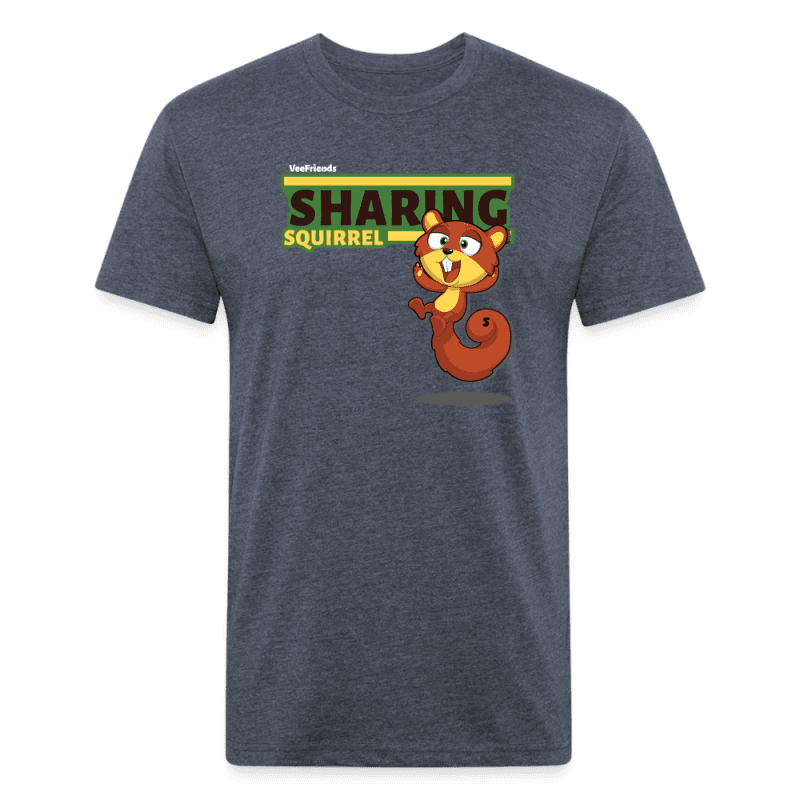 Sharing Squirrel Character Comfort Adult Tee - heather navy