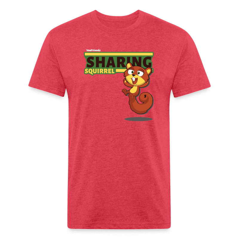 Sharing Squirrel Character Comfort Adult Tee - heather red