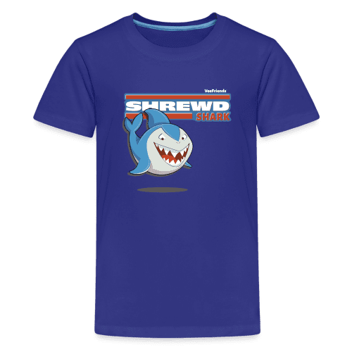 Shrewd Shark Character Comfort Kids Tee - royal blue