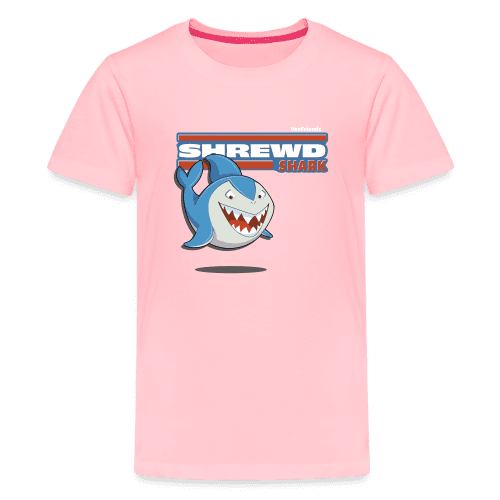 Shrewd Shark Character Comfort Kids Tee - pink