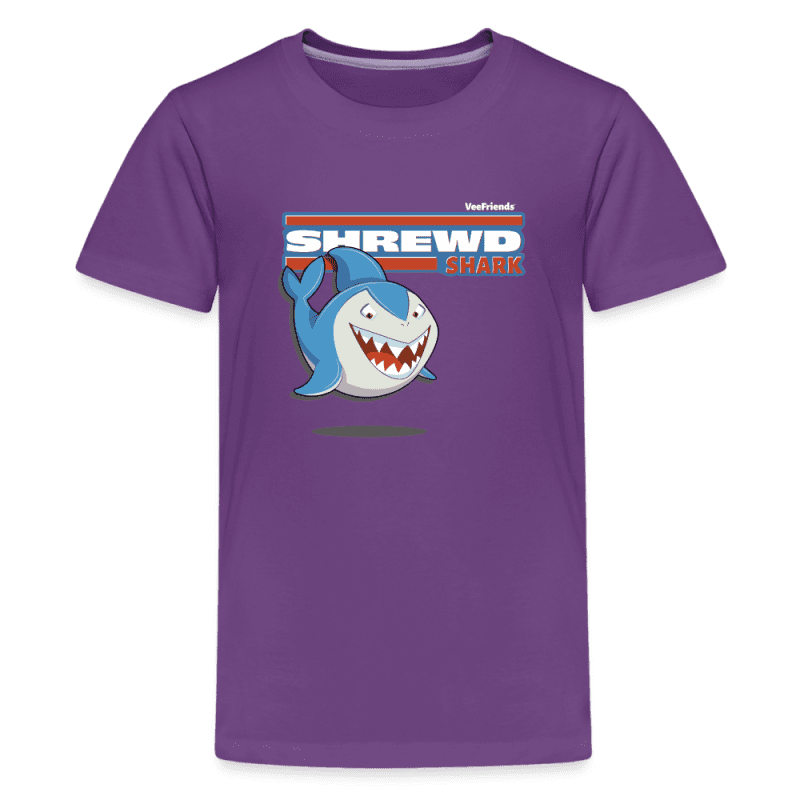 Shrewd Shark Character Comfort Kids Tee - purple