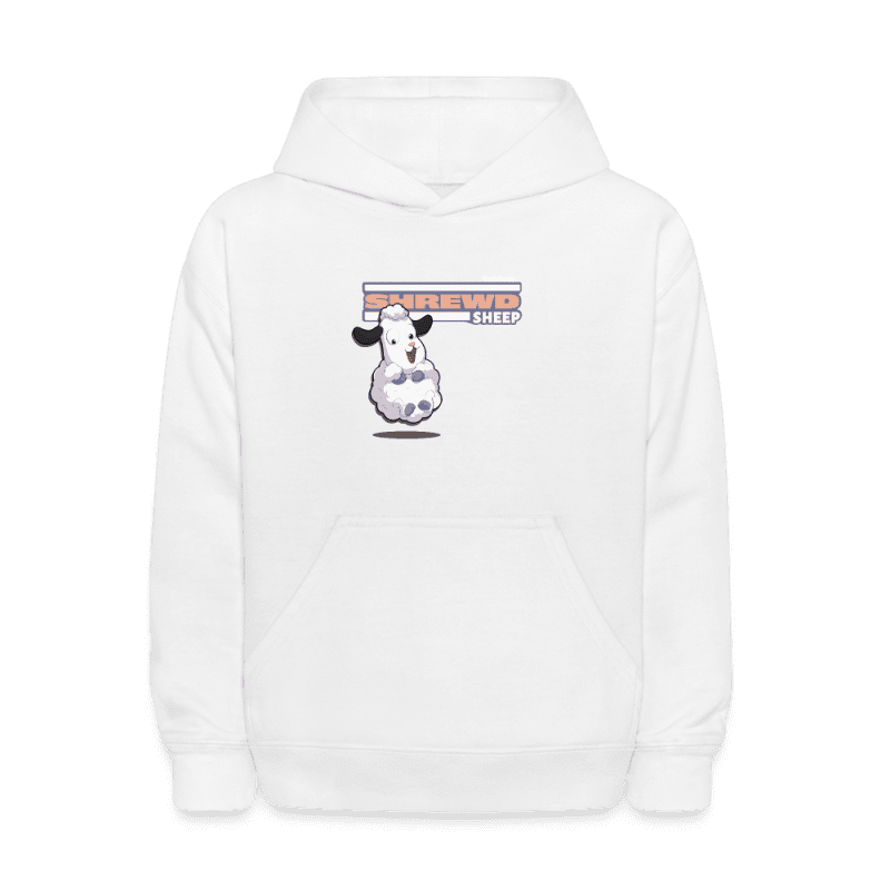 Shrewd Sheep Character Comfort Kids Hoodie - white