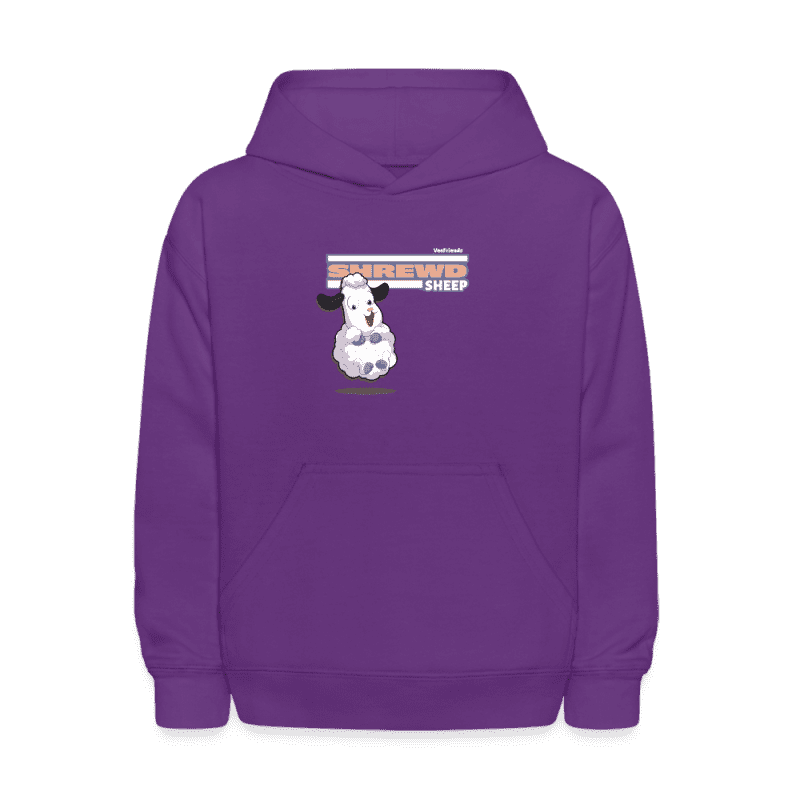 Shrewd Sheep Character Comfort Kids Hoodie - purple