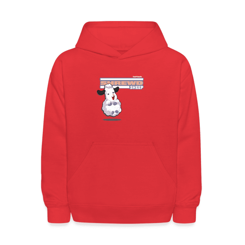 Shrewd Sheep Character Comfort Kids Hoodie - red