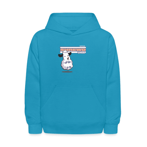 Shrewd Sheep Character Comfort Kids Hoodie - turquoise