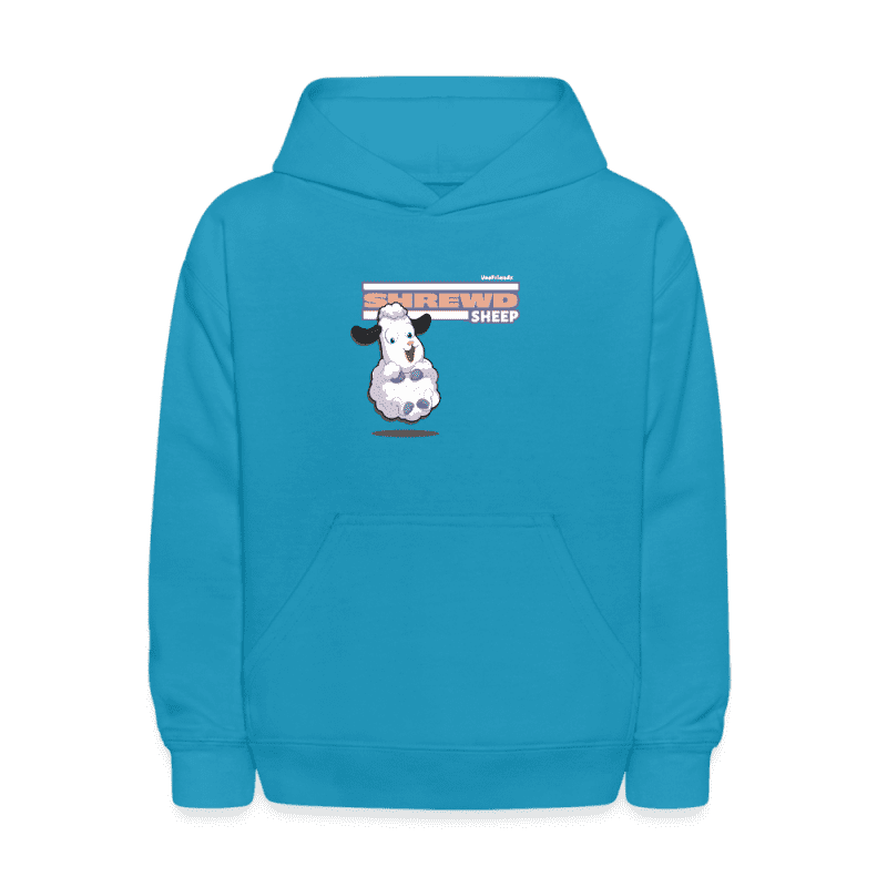 Shrewd Sheep Character Comfort Kids Hoodie - turquoise