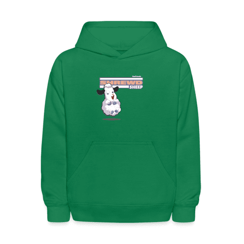 Shrewd Sheep Character Comfort Kids Hoodie - kelly green