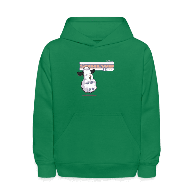 Shrewd Sheep Character Comfort Kids Hoodie - kelly green