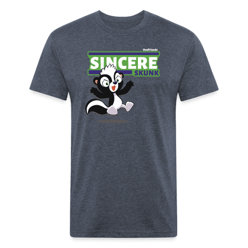 Sincere Skunk Character Comfort Adult Tee - heather navy