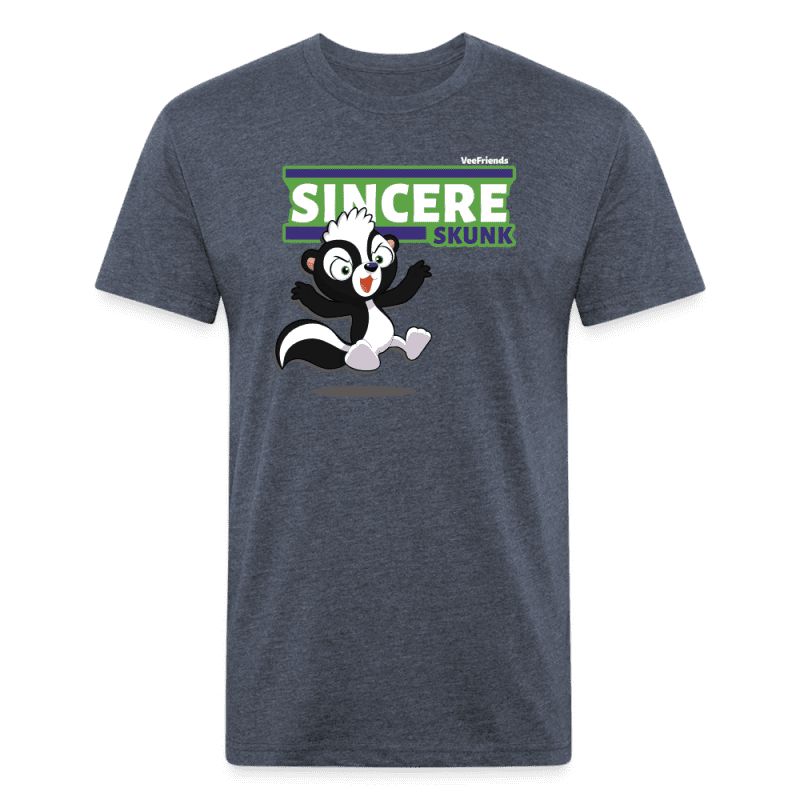 Sincere Skunk Character Comfort Adult Tee - heather navy