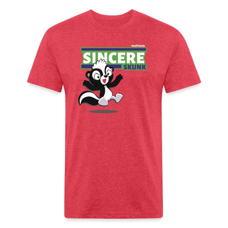 Sincere Skunk Character Comfort Adult Tee - heather red