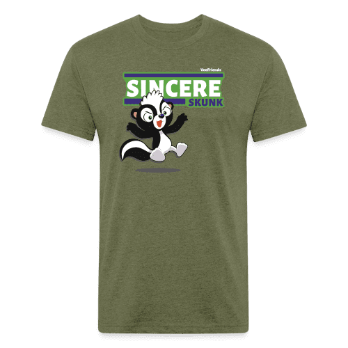 Sincere Skunk Character Comfort Adult Tee - heather military green