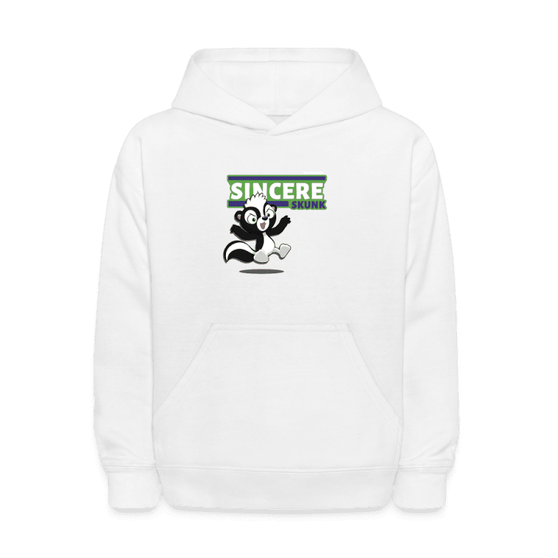 Sincere Skunk Character Comfort Kids Hoodie - white