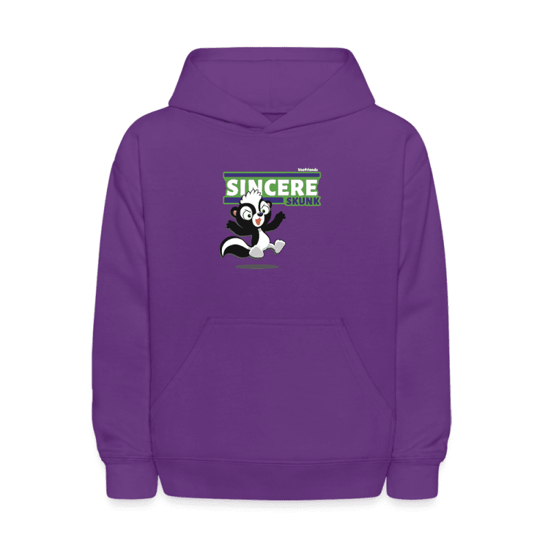 Sincere Skunk Character Comfort Kids Hoodie - purple