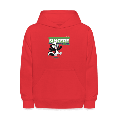 Sincere Skunk Character Comfort Kids Hoodie - red