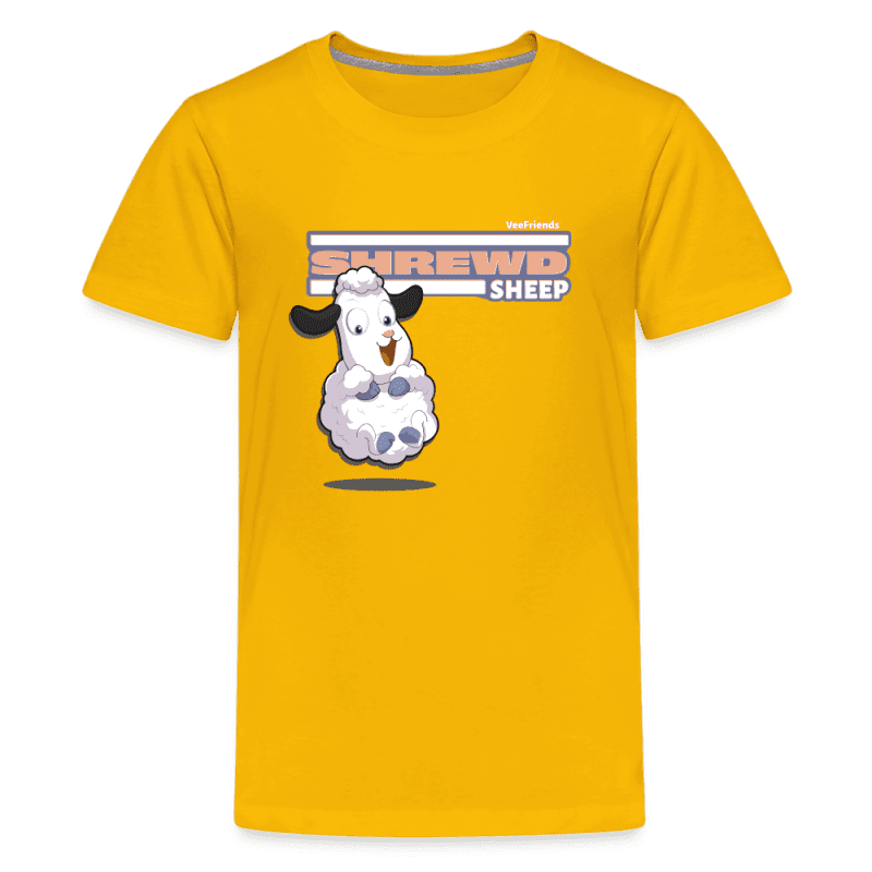 Shrewd Sheep Character Comfort Kids Tee - sun yellow