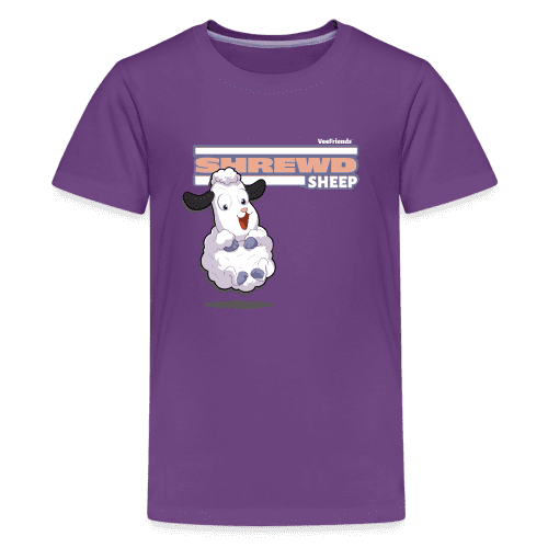 Shrewd Sheep Character Comfort Kids Tee - purple