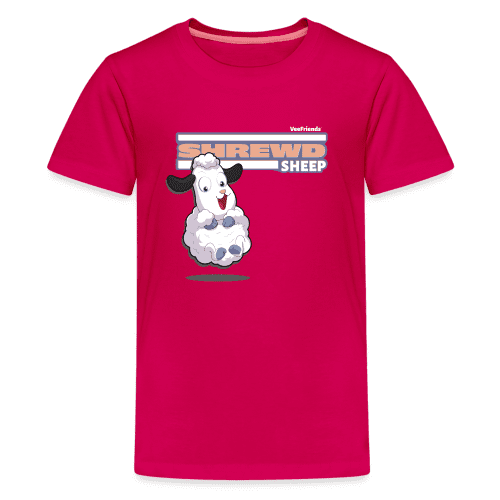 Shrewd Sheep Character Comfort Kids Tee - dark pink