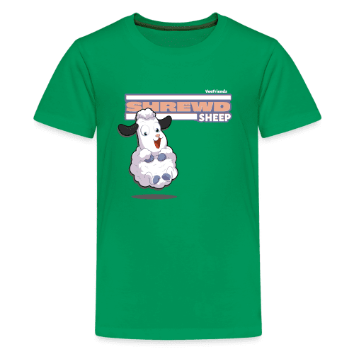 Shrewd Sheep Character Comfort Kids Tee - kelly green