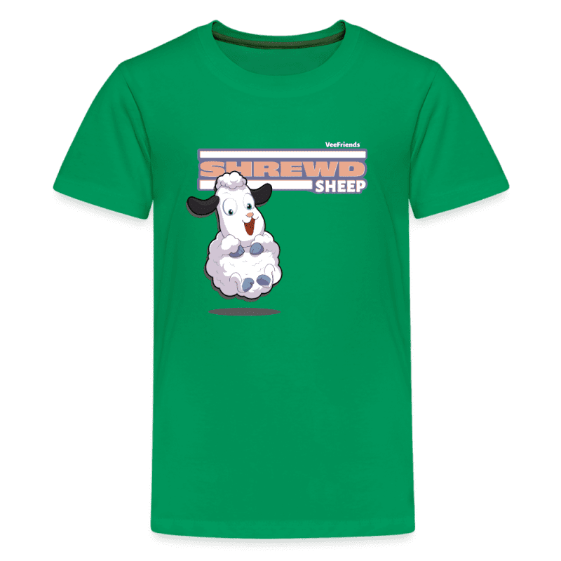 Shrewd Sheep Character Comfort Kids Tee - kelly green