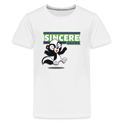 Sincere Skunk Character Comfort Kids Tee - white