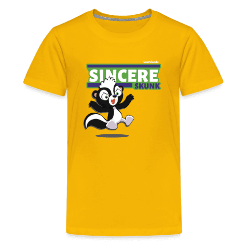 Sincere Skunk Character Comfort Kids Tee - sun yellow