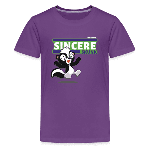 Sincere Skunk Character Comfort Kids Tee - purple