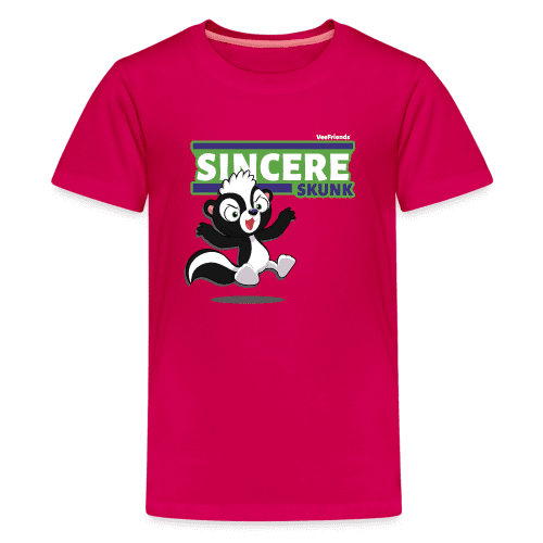 Sincere Skunk Character Comfort Kids Tee - dark pink