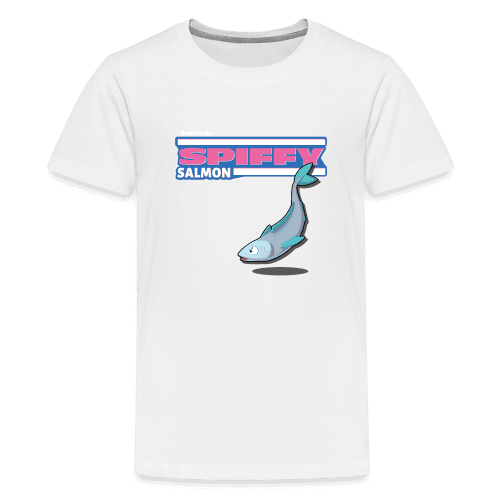 Spiffy Salmon Character Comfort Kids Tee - white