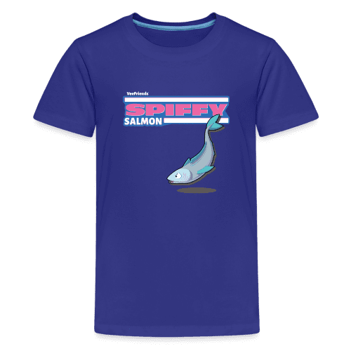 Spiffy Salmon Character Comfort Kids Tee - royal blue