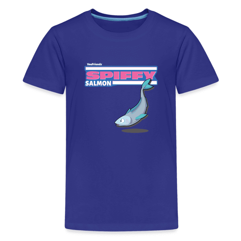 Spiffy Salmon Character Comfort Kids Tee - royal blue