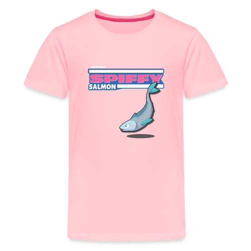 Spiffy Salmon Character Comfort Kids Tee - pink