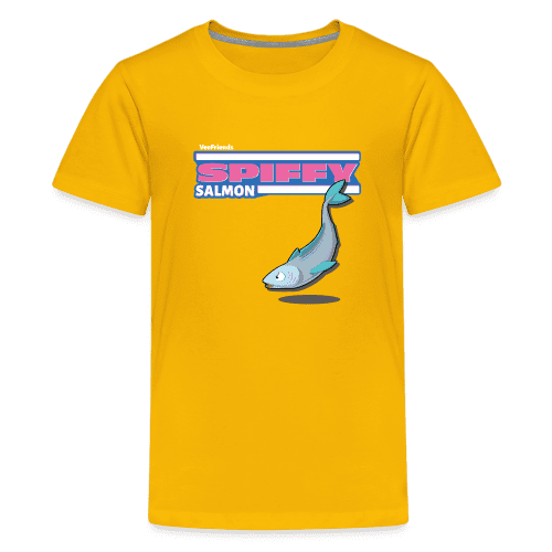 Spiffy Salmon Character Comfort Kids Tee - sun yellow