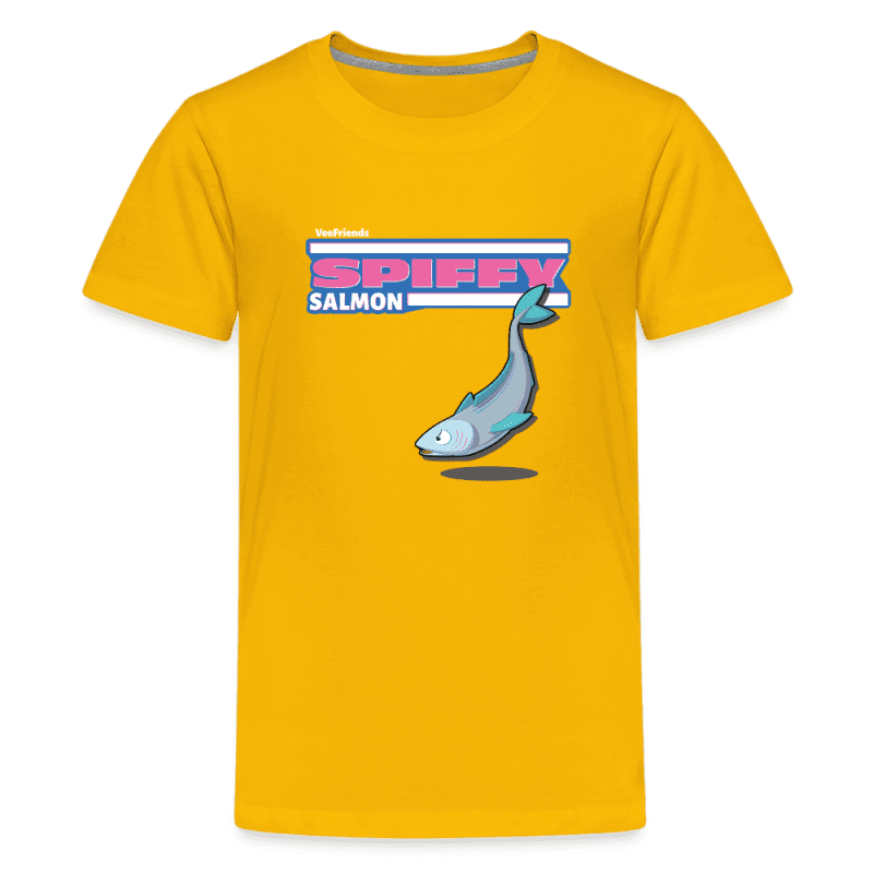 Spiffy Salmon Character Comfort Kids Tee - sun yellow