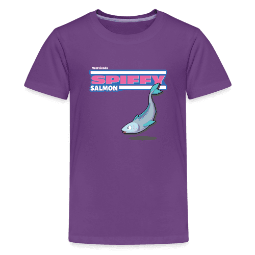 Spiffy Salmon Character Comfort Kids Tee - purple