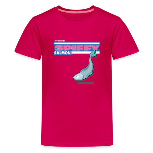 Spiffy Salmon Character Comfort Kids Tee - dark pink