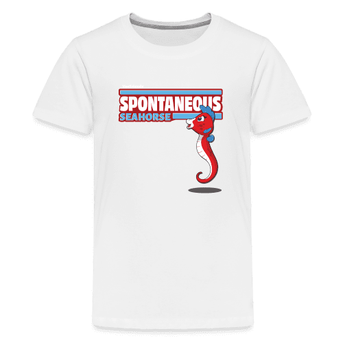 Spontaneous Seahorse Character Comfort Kids Tee - white