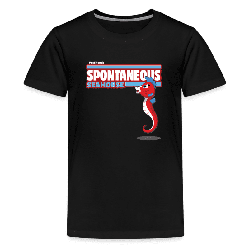 Spontaneous Seahorse Character Comfort Kids Tee - black