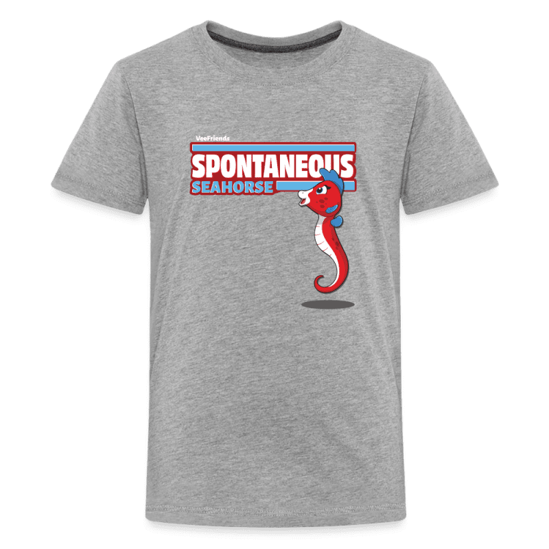 Spontaneous Seahorse Character Comfort Kids Tee - heather gray