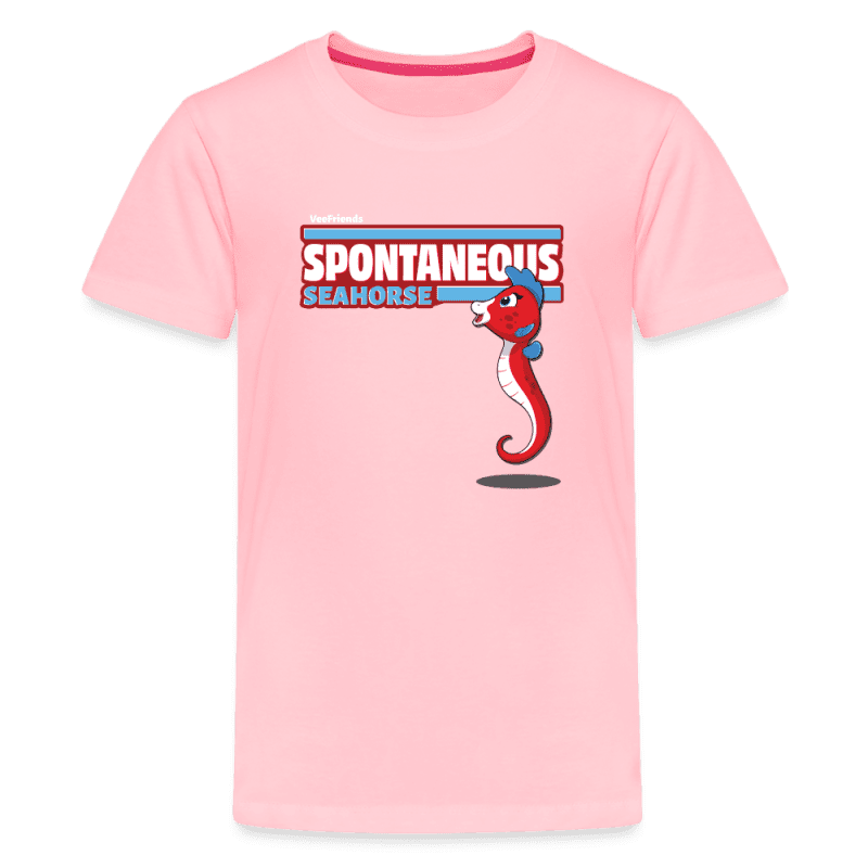 Spontaneous Seahorse Character Comfort Kids Tee - pink