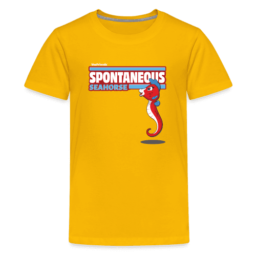 Spontaneous Seahorse Character Comfort Kids Tee - sun yellow