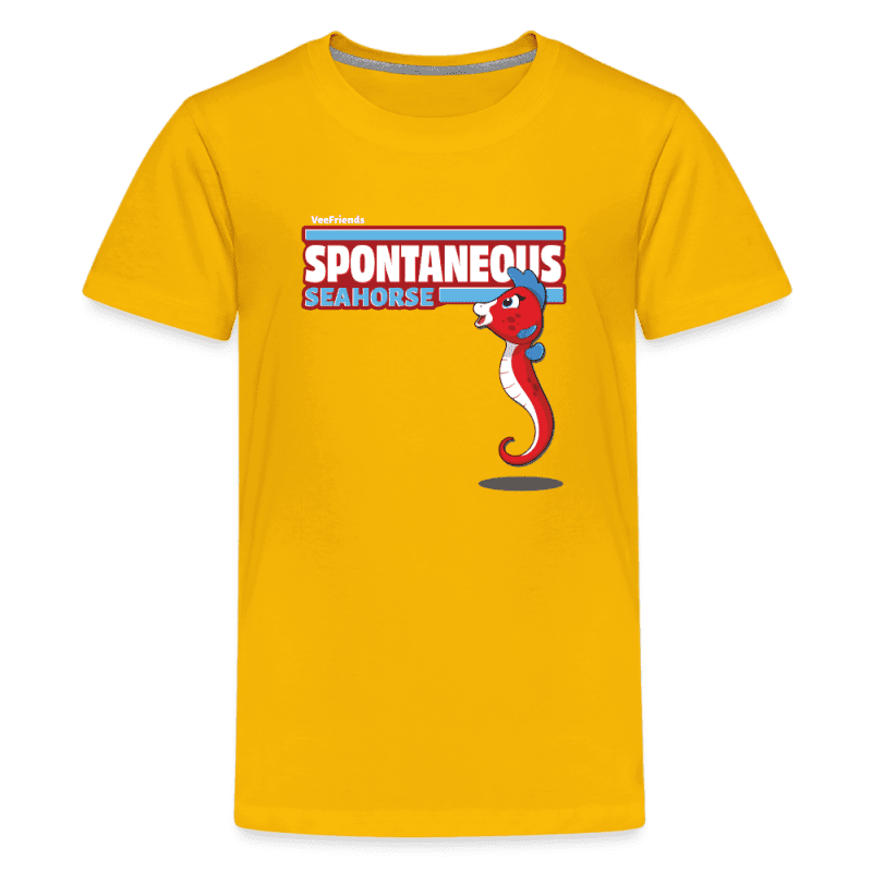 Spontaneous Seahorse Character Comfort Kids Tee - sun yellow