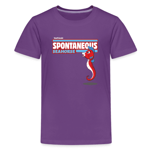 Spontaneous Seahorse Character Comfort Kids Tee - purple