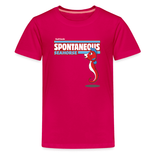 Spontaneous Seahorse Character Comfort Kids Tee - dark pink