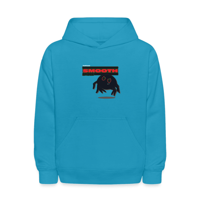 Smooth Spider Character Comfort Kids Hoodie - turquoise