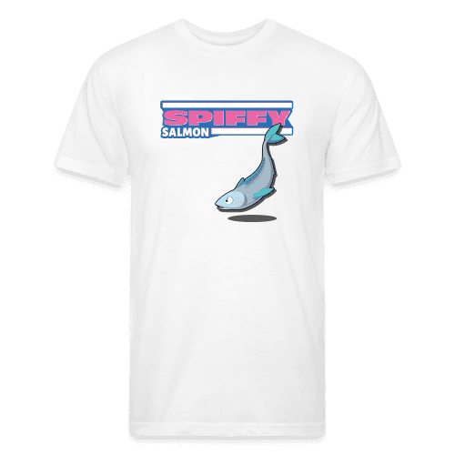 Spiffy Salmon Character Comfort Adult Tee - white