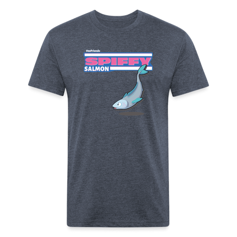 Spiffy Salmon Character Comfort Adult Tee - heather navy