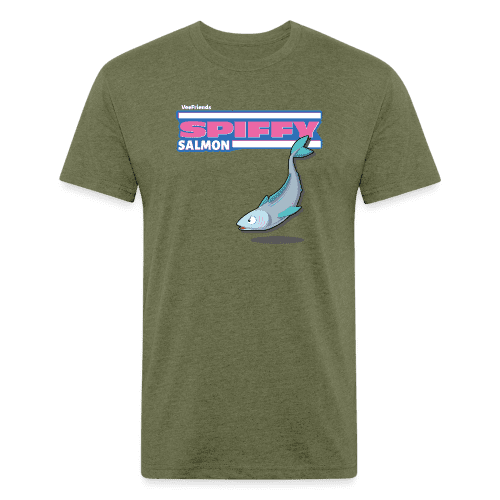 Spiffy Salmon Character Comfort Adult Tee - heather military green