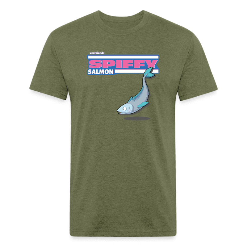 Spiffy Salmon Character Comfort Adult Tee - heather military green