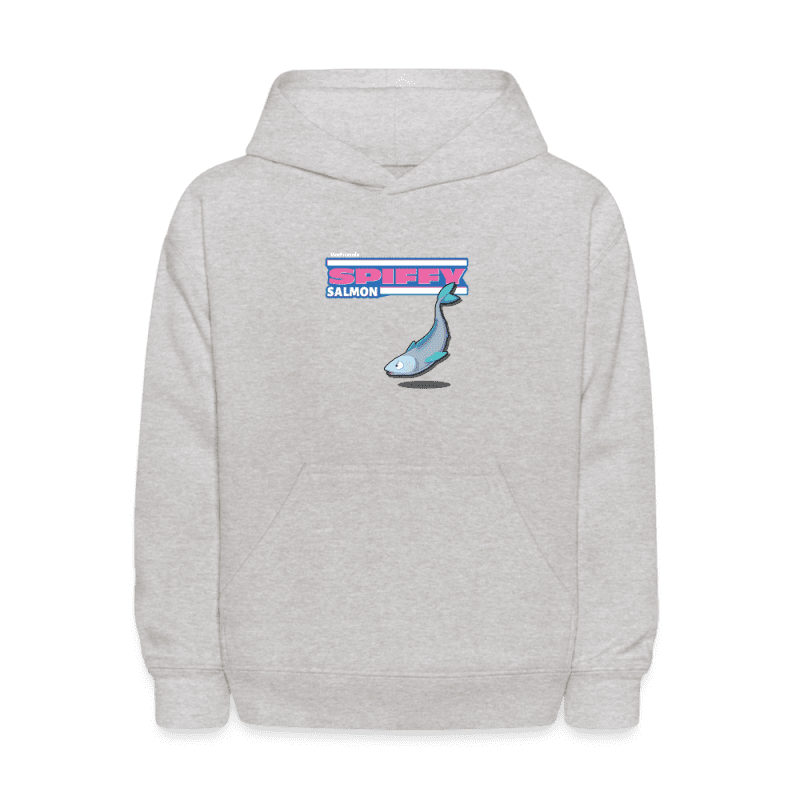 Spiffy Salmon Character Comfort Kids Hoodie - heather gray